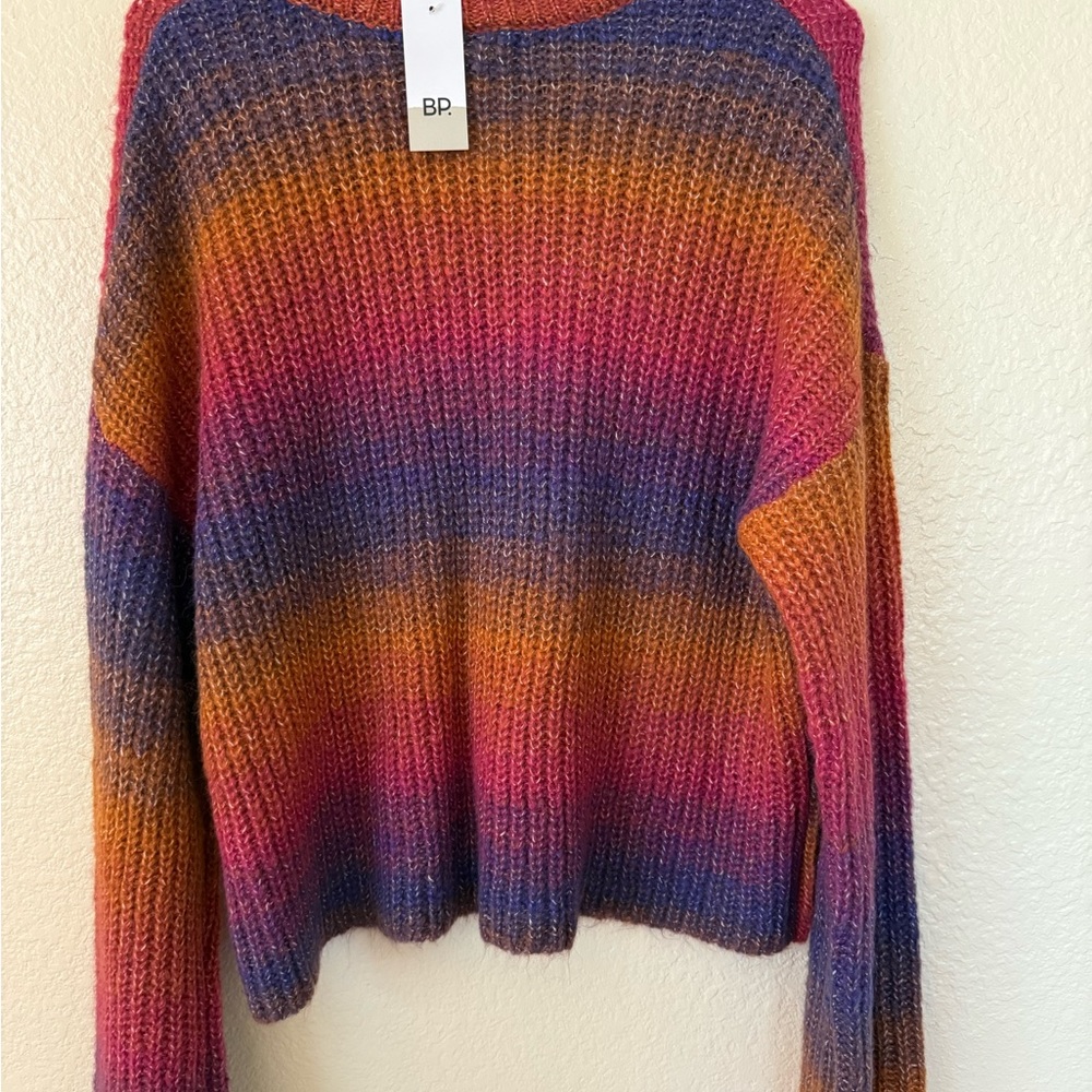 NWT Nordstrom Colorful Space Dye Crewneck Sweater retail $49 - Picture 3 of 5